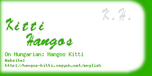 kitti hangos business card